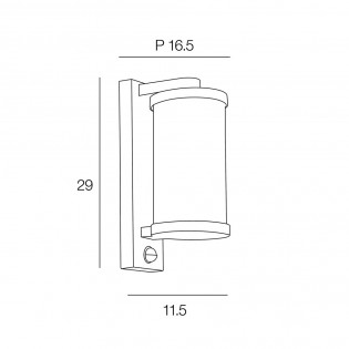 Aplique de exterior con sensor de movimiento Lenny