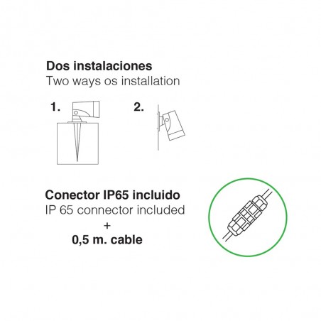 Foco LED de exterior con piqueta  (12W)