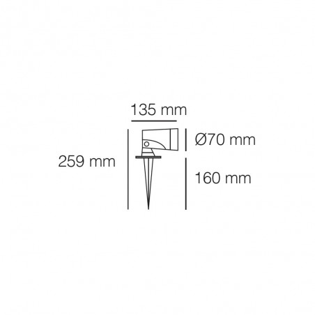 Foco LED de exterior con piqueta  (12W)