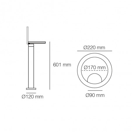 Baliza LED de exterior orientable Circle (8W)
