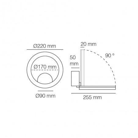 Adjustable Outdoor LED Wall Lamp Circle (8W)
