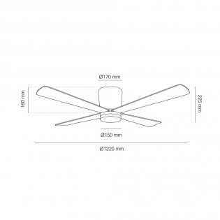 Ventilador de techo LED Nagpur II (15W)