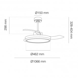 Ventilador LED con aspas plegables Brando II (48W)