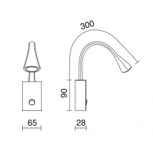 Aplique lector LED Skin (2W)