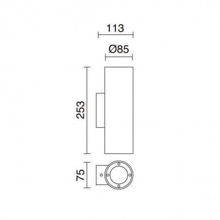 Aplique de pared exterior Stone II (2 luces)