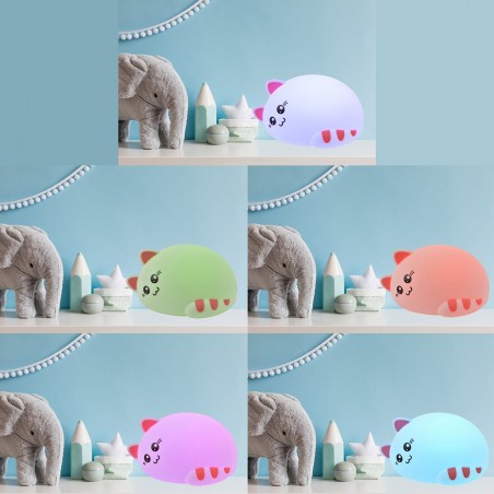Lámpara portátil infantil LED RGB Sleeping Cat