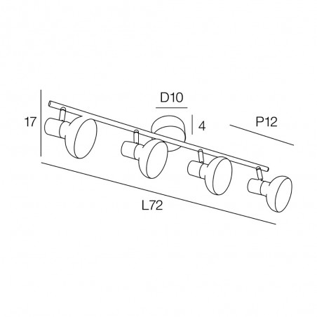 Ceiling Track Light Alvar (4 Lights)