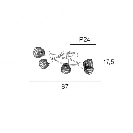 Plafón de techo Kento (5 luces)