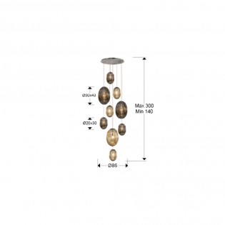 Lámpara de techo LED Ovila Dimable (9x8W)