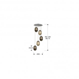 Lámpara de techo LED Ovila (5x8W)