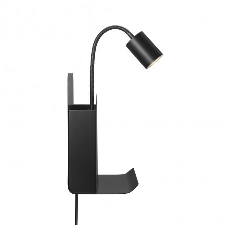 Aplique revistero con USB y repisa Roomi