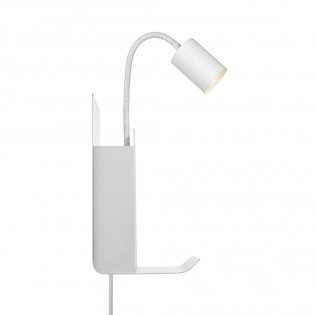 Aplique revistero con repisa y USB Roomi