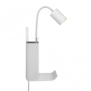 Aplique revistero con repisa y USB Roomi