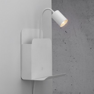 Aplique revistero con repisa y USB Roomi