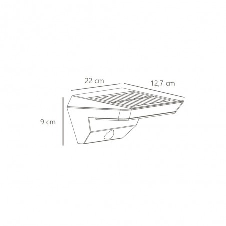 Aplique exterior LED solar con sensor Agena (5W)