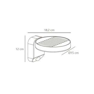 Aplique exterior LED solar con sensor Rica Round (5W)