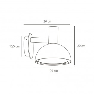 Aplique de pared exterior Arki 20