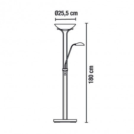 LED Floor Lamp Olimpia Níckel (18W+5W)