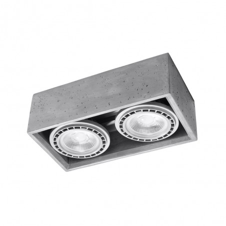 Ceiling Flush Light Quatro Concrete (2 lights)