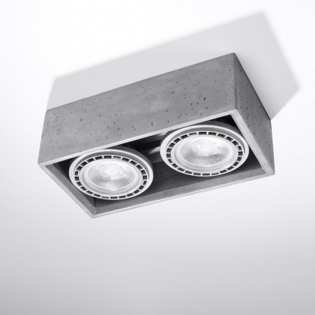 Ceiling Flush Light Quatro Concrete (2 lights)