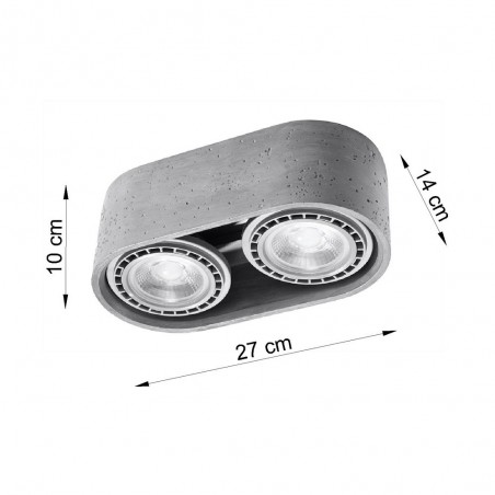Plafón de techo Basic (2 luces)
