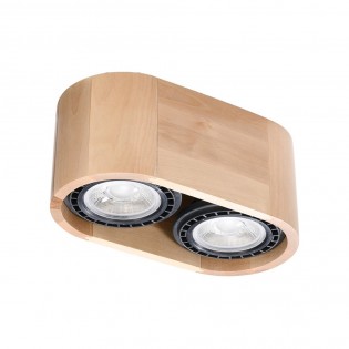 Ceiling Flush Light Basic Wood (2 lights)