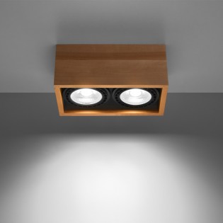 Plafón de techo Quatro Madera (2 luces)