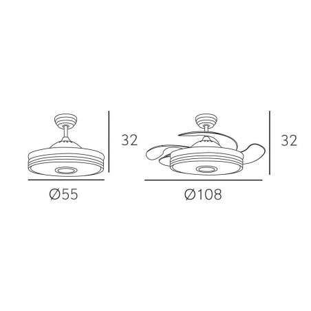 LED ceiling fan with speaker Matanuska (72W)