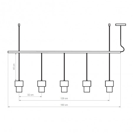 Regleta de techo Kan (5 luces)