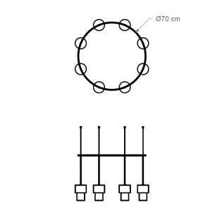 Lámpara de techo Kan Chandelier