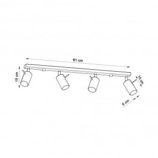 Regleta de techo Ring (4 luces)