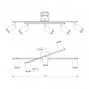Plafón Marley (5 luces) Plafón Marley (5 luces)