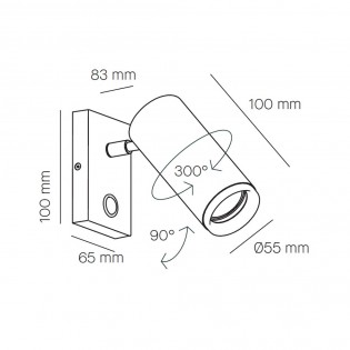 Aplique de pared orientable Haul