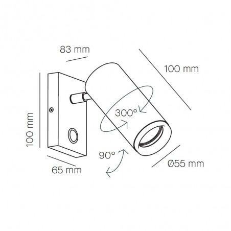 Aplique de pared orientable Haul