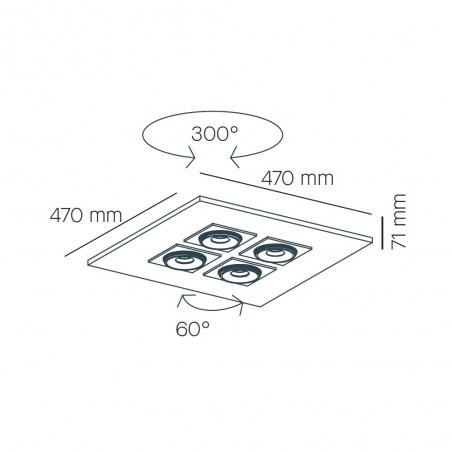 MLN 2x2 Marc LED Deckenleuchte (37,20W)
