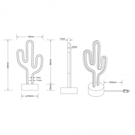 Lámpara de mesa LED Cactus (1W)