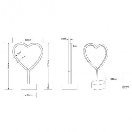Lámpara de mesa LED Heart (1W)