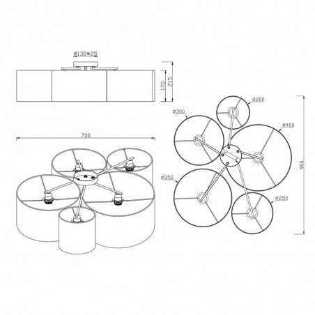 Ceiling Flush Light Hotel (5 Lights)