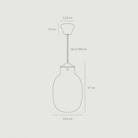 Lámpara de techo Rito 22 Oval