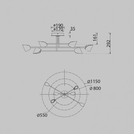 Plafón de techo LED Capuccina (44.5W)