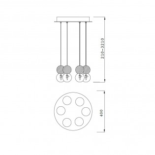 Lámpara de techo Galaxia (6 luces)