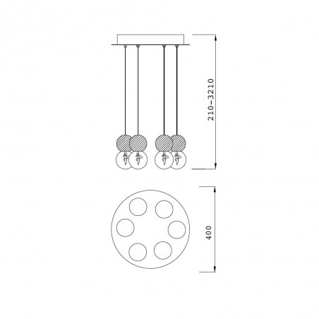 Lámpara de techo Galaxia (6 luces)