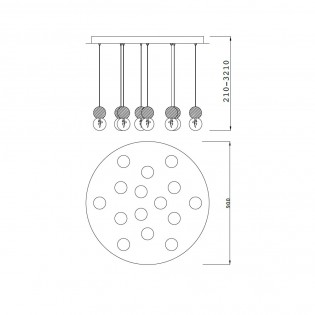 Lámpara de techo Galaxia (15 luces)
