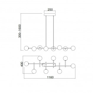 Lámpara colgante Cellar (8 luces)