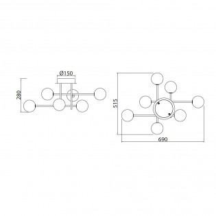 Plafón de techo Cellar (7 luces)
