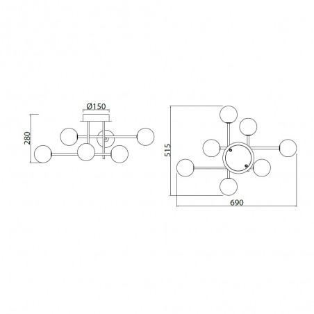 Plafón de techo Cellar (7 luces)