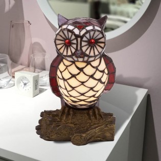 Lámpara de mesa Tiffany Búho II