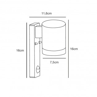 Outdoor Wall Lamp with motion sensor Tin Maxi