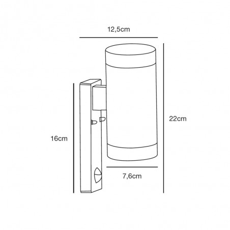 Aplique con sensor de movimiento Tin Maxi (2 luces)