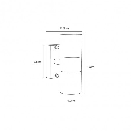 Aplique de exterior Tin Cobre (2 luces)